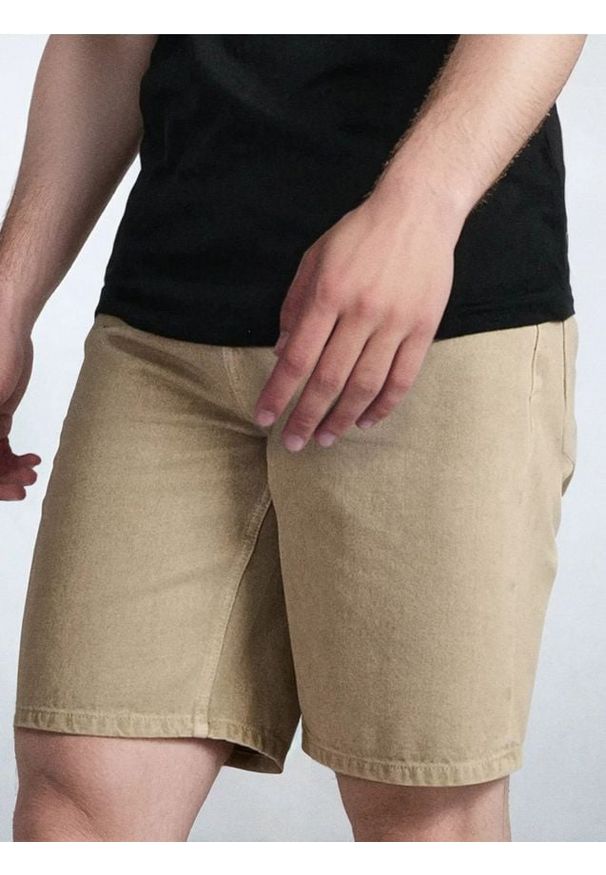Sinsay - Szorty jeansowe loose - beżowy. Kolor: beżowy
