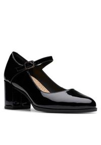 Clarks Półbuty Freva 55 Strap 26181337 Czarny. Kolor: czarny. Materiał: lakier, skóra #4