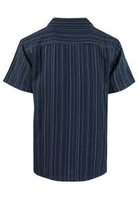 Letnia Koszula Weekendowa z Lnem - Brave Soul - Granat w Prążek. Okazja: na co dzień. Kolor: niebieski. Materiał: len, bawełna. Wzór: paski. Sezon: lato. Styl: casual #6