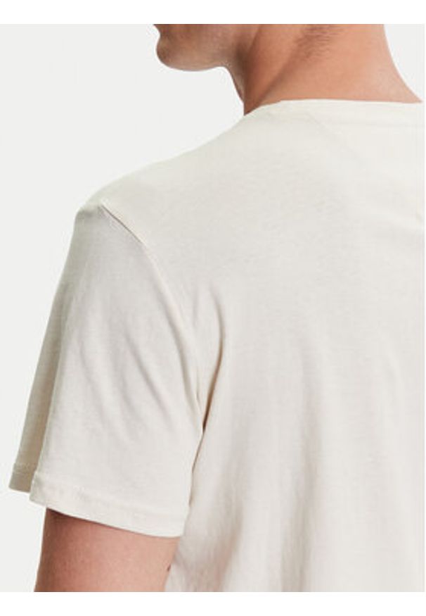 Tommy Jeans T-Shirt Essential DM0DM20740 Beżowy Slim Fit. Kolor: beżowy. Materiał: bawełna