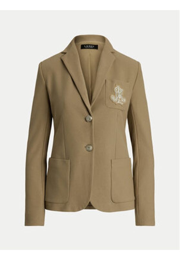 Lauren Ralph Lauren - LAUREN RALPH LAUREN Marynarka 200797305021 Beżowy Regular Fit. Kolor: beżowy. Materiał: bawełna
