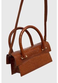 Patrizia Pepe torebka skórzana kolor brązowy. Kolor: brązowy. Materiał: skórzane #4