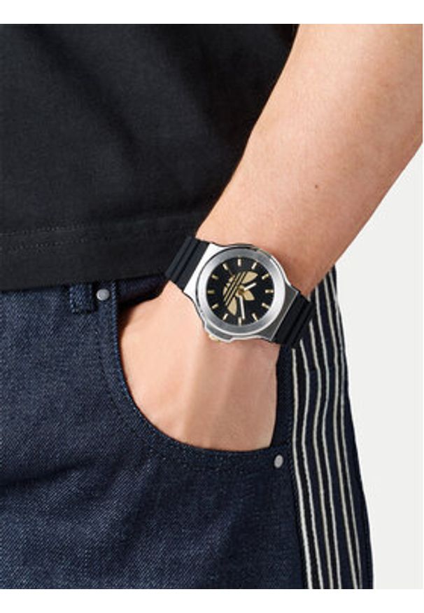 Adidas - adidas Zegarek AO Fashion Expression Three AOFH25503 Czarny. Kolor: czarny