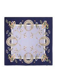 Wittchen - Damska apaszka jedwabna wzorzysta duża. Okazja: na spotkanie biznesowe, na co dzień. Kolor: niebieski, wielokolorowy, srebrny. Materiał: jedwab. Sezon: lato. Styl: casual, elegancki, biznesowy #1