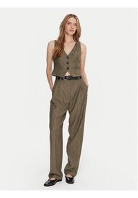 Marella Spodnie materiałowe Hull 2523136161 Khaki Loose Fit. Kolor: brązowy. Materiał: syntetyk #3