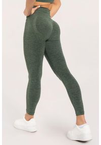 GYM GLAMOUR - Legginsy fitness damskie Gym Glamour seamless push up. Kolor: zielony. Sport: fitness