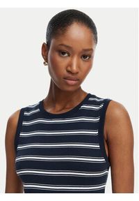 TOMMY HILFIGER - Tommy Hilfiger Top Multistripe WW0WW50025 Granatowy Slim Fit. Kolor: niebieski. Materiał: bawełna #3