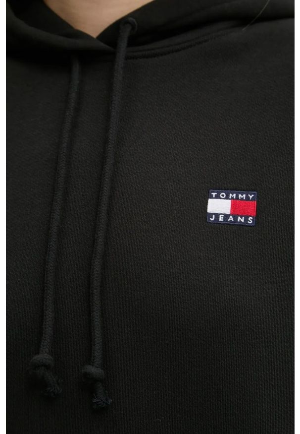 Tommy Jeans - TOMMY JEANS Czarna damska bluza z kapturem, Rozmiar S. Typ kołnierza: kaptur. Kolor: czarny
