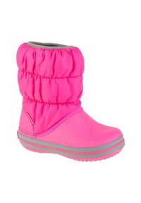 Buty Crocs Winter Puff Boot Jr 14613-6TR różowe. Kolor: różowy. Materiał: guma, syntetyk