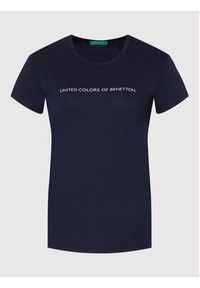 United Colors of Benetton - United Colors Of Benetton T-Shirt 3GA2E16A2 Granatowy Regular Fit. Kolor: niebieski. Materiał: bawełna #5