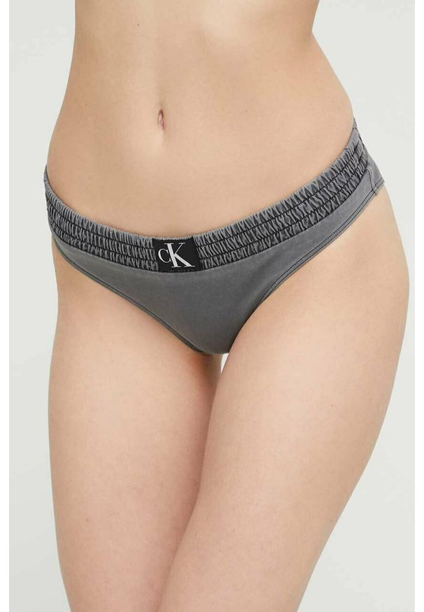 Calvin Klein figi kąpielowe kolor czarny. Kolor: szary. Materiał: materiał