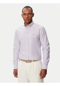 TOMMY HILFIGER - Tommy Hilfiger Koszula Solid Heritage MW0MW35774 Fioletowy jasny Regular Fit. Kolor: fioletowy. Materiał: bawełna #1
