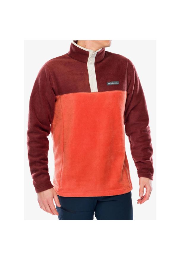 columbia - Bluza polarowa męska Columbia Steens Mountain Half Snap. Kolor: czerwony. Materiał: polar. Sport: turystyka piesza