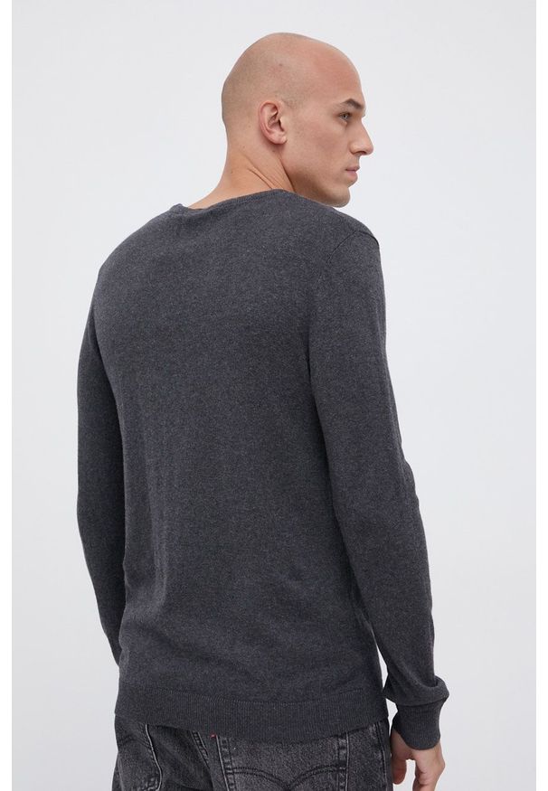 PRODUKT by Jack & Jones - Produkt by Jack & Jones - Sweter. Okazja: na co dzień. Kolor: szary. Materiał: dzianina. Długość rękawa: długi rękaw. Długość: długie. Styl: casual
