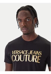 Versace Jeans Couture T-Shirt 79GAHT05 CJ00T Czarny Regular Fit. Kolor: czarny. Materiał: bawełna #4