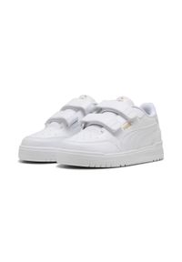 Puma - Dziecięce niskie sneakersy Shuffle Downtown PUMA White Gold. Okazja: na uczelnię. Kolor: biały, wielokolorowy, żółty. Sport: joga i pilates