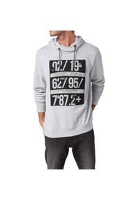 Bluza turystyczna męska Tom Tailor Hoodie Artwork. Typ kołnierza: kaptur. Kolor: szary. Materiał: poliester, bawełna