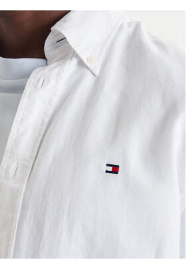 TOMMY HILFIGER - Tommy Hilfiger Koszula MW0MW42450 Biały Regular Fit. Kolor: biały. Materiał: bawełna
