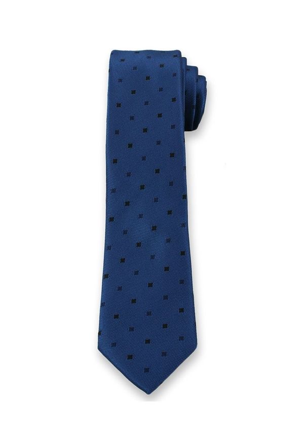 Elegancki Krawat Męski w Małe Kwadraciki - 6 cm - Angelo di Monti, Niebieski. Kolor: niebieski. Wzór: geometria. Styl: elegancki