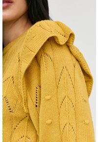 Morgan sweter bawełniany damski kolor żółty lekki. Okazja: na co dzień. Kolor: żółty. Materiał: bawełna. Wzór: gładki. Styl: casual #5