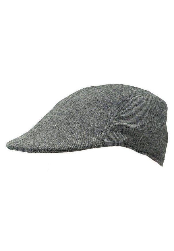 Popielaty Letni Męski Kaszkiet, Przewiewny, Wakacyjny -Pako Jeans- Melanżowy, bez Regulacji. Kolor: szary. Materiał: poliester, bawełna. Wzór: melanż. Sezon: lato. Styl: wakacyjny
