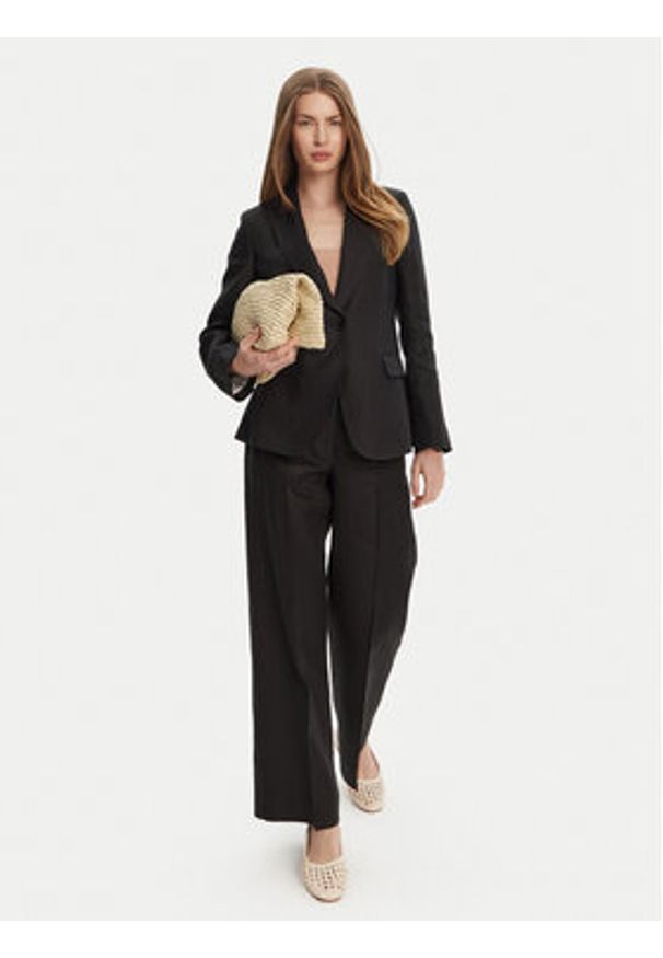 Weekend Max Mara Spodnie materiałowe Malizia 2515131052 Czarny Regular Fit. Kolor: czarny. Materiał: len