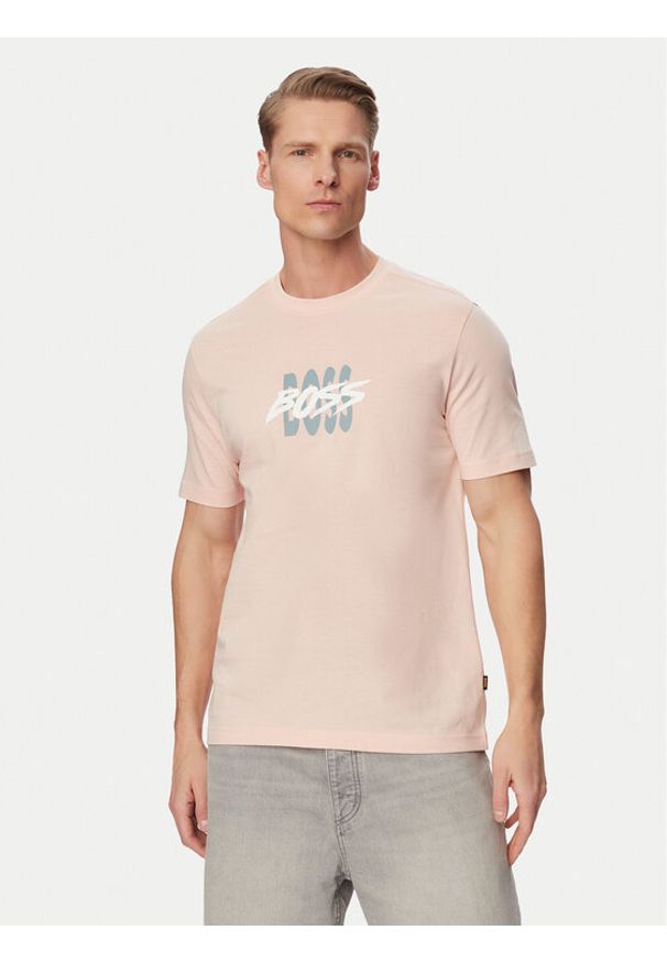 BOSS T-Shirt Bass 50561850 Różowy Regular Fit. Kolor: różowy. Materiał: bawełna