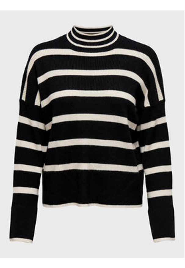 only - ONLY Sweter Libi 15259096 Czarny Regular Fit. Kolor: czarny. Materiał: wiskoza