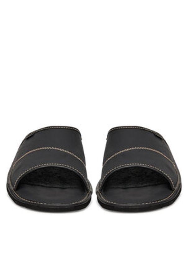 Home & Relax Kapcie SLIP-01 MI25 Czarny. Kolor: czarny. Materiał: skóra