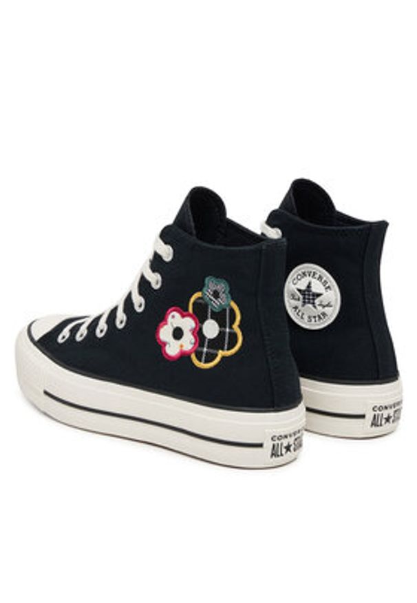 Converse Trampki Chuck Taylor All Star Lift Platform Floral Patchwork A15534C Czarny. Kolor: czarny. Materiał: materiał. Obcas: na platformie