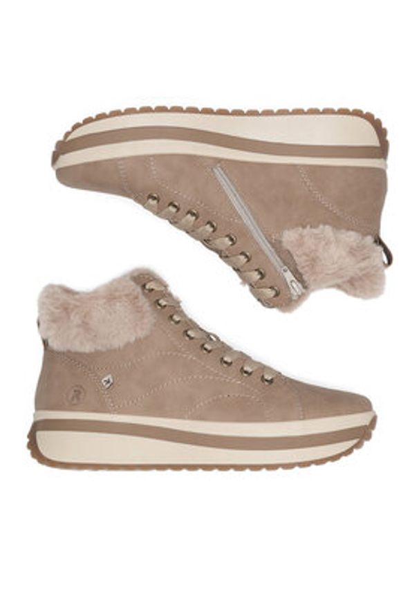 Rieker Revolution Lifestyle Trzewiki W0961-20 Beżowy. Kolor: beżowy. Materiał: skóra