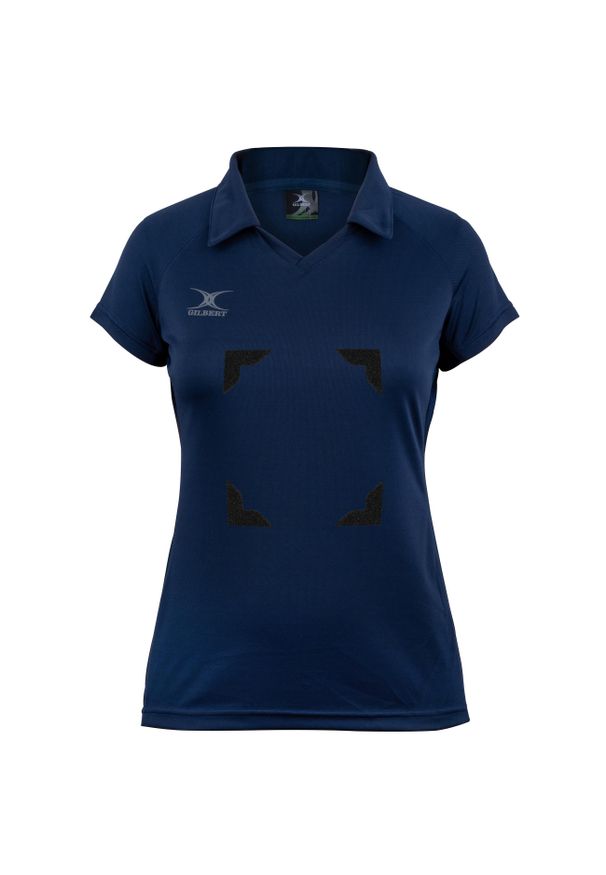 GILBERT - Damska koszulka polo Gilbert Eclipse Hook and Loop. Typ kołnierza: polo. Kolor: niebieski. Styl: sportowy