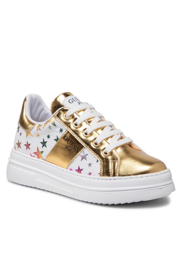 Guess Sneakersy Wilma Star FJ5WIM FAB12 Złoty. Kolor: złoty. Materiał: skóra