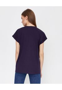 Balmain - BALMAIN - Granatowy t-shirt z logo. Okazja: na co dzień. Kolor: niebieski. Materiał: bawełna. Styl: casual #2