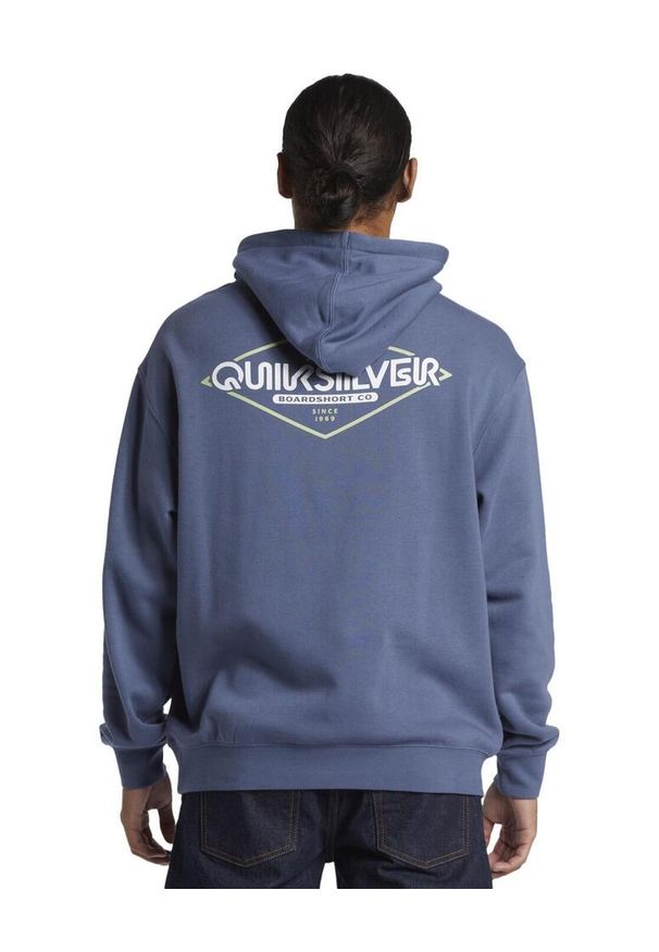 Quiksilver - Bluza z kapturem dla Mężczyzn SIGN Niebieski. Typ kołnierza: kaptur. Kolor: niebieski. Materiał: materiał, poliester, bawełna. Długość rękawa: długi rękaw. Długość: długie