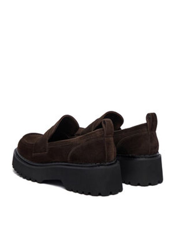 Badura Loafersy EO-ARYA-LT017-1 Brązowy. Kolor: brązowy. Materiał: zamsz, skóra