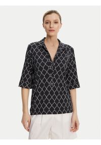 Max Mara Beachwear Bluzka Prugna 2516951019 Czarny Regular Fit. Kolor: czarny. Materiał: wiskoza