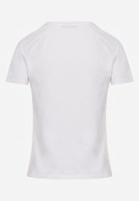 Renee - Biały Bawełniany T-shirt o Gładkim Wykończeniu i Prostym Fasonie Melamene. Okazja: na co dzień. Kolor: biały. Materiał: bawełna. Wzór: gładki. Styl: casual #6