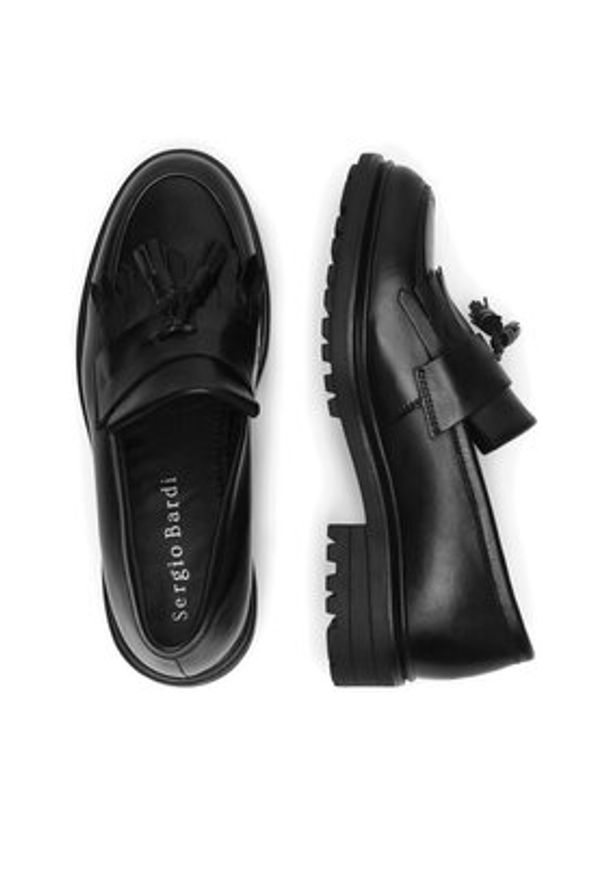 Sergio Bardi Loafersy WI34-GALA-01SB Czarny. Kolor: czarny. Materiał: skóra