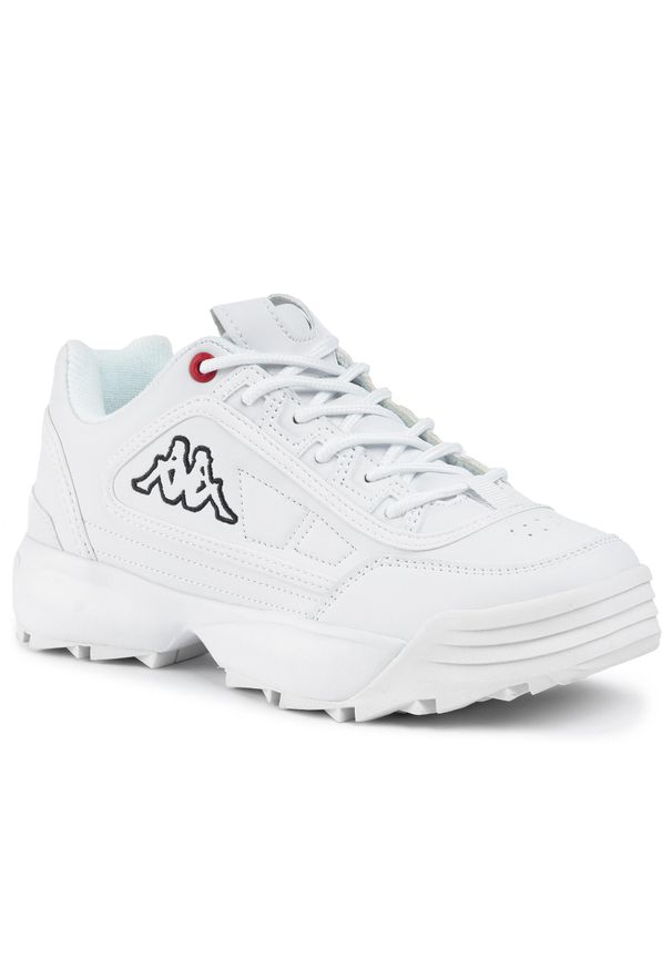 Sneakersy Kappa 242782 White 1010. Kolor: biały. Materiał: skóra