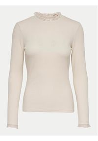 only - ONLY Bluzka Leslie 15277888 Beżowy Regular Fit. Kolor: beżowy. Materiał: bawełna #6