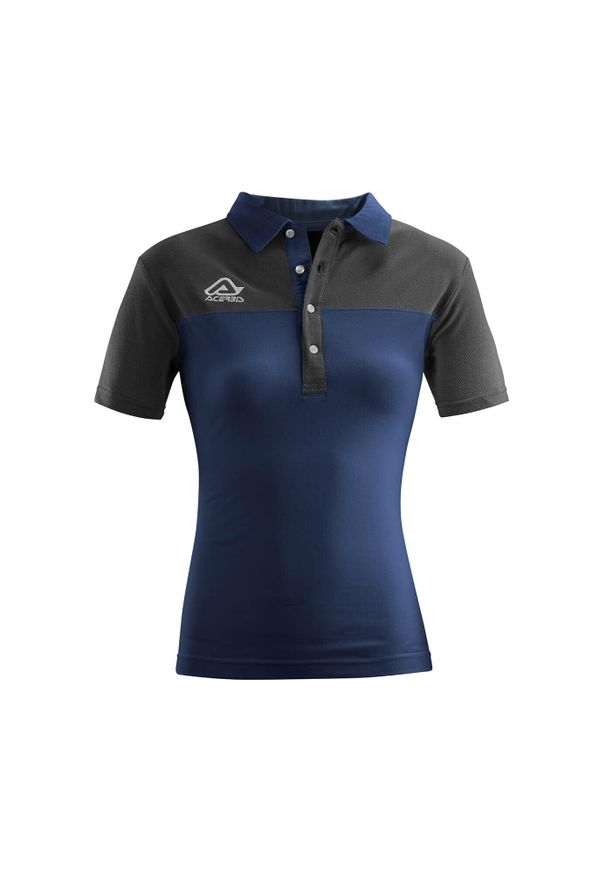 ACERBIS - Damska koszulka polo Acerbis Belatrix. Typ kołnierza: polo. Kolor: niebieski. Sport: outdoor, piłka nożna