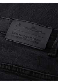 Ombre Clothing - Męskie spodnie jeansowe JOGGERY z klasyczna opaśnicą - czarne V3 - Rozmiar: M. Okazja: na co dzień. Kolor: czarny. Materiał: jeans. Styl: klasyczny #4