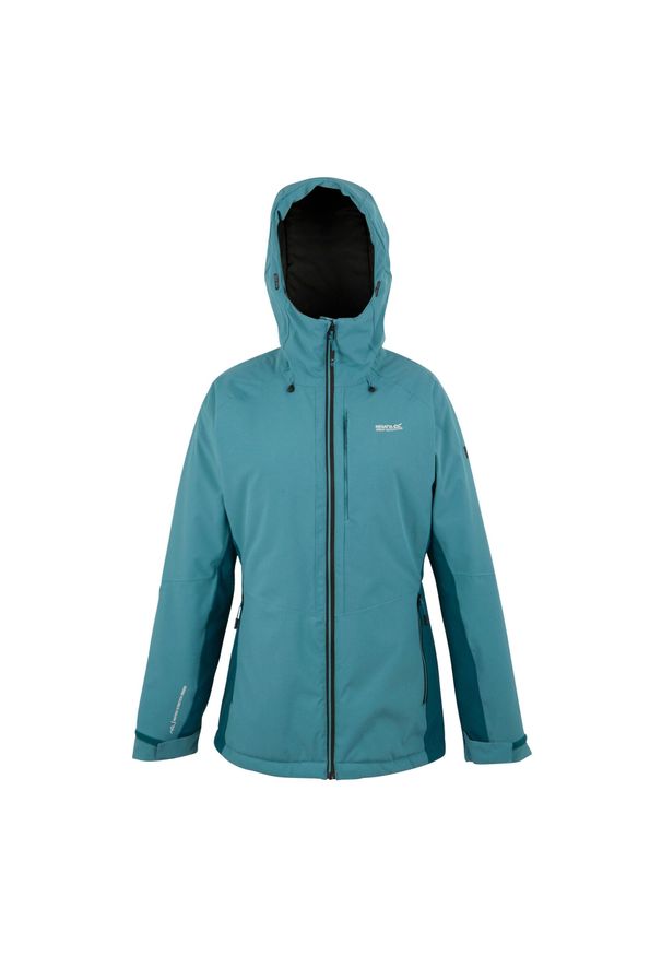 Regatta - Kurtka Damska Highton Stretch Padded Jacket. Kolor: turkusowy, niebieski, wielokolorowy. Materiał: puch. Sport: turystyka piesza