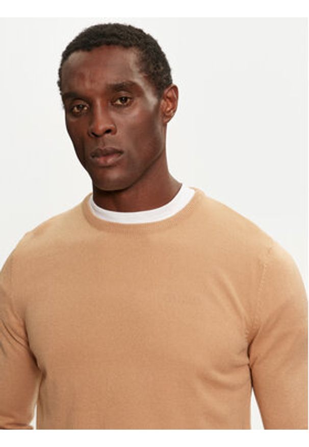 Brave Soul Sweter MK-230PARSEC6 Beżowy Regular Fit. Kolor: beżowy. Materiał: syntetyk