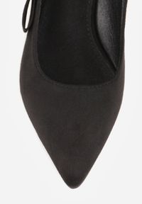 Born2be - Czarne Sandały Vices na Obcasie ze Skórzaną Wkładką Bez Pięty Vevazira. Okazja: na co dzień. Zapięcie: sprzączka. Kolor: czarny. Wzór: motyw zwierzęcy. Materiał: skóra. Sezon: lato. Obcas: na obcasie. Styl: casual, elegancki, klasyczny. Wysokość obcasa: średni #3