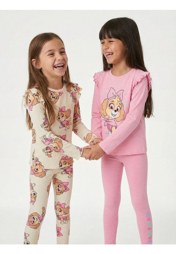 Sinsay - Bawełniane koszulki z nadrukiem 2 pack PAW Patrol - różowy. Kolor: różowy. Materiał: bawełna. Wzór: nadruk