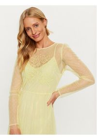 TwinSet - TWINSET Sukienka codzienna 232TP2101 Żółty Regular Fit. Okazja: na co dzień. Kolor: żółty. Materiał: syntetyk. Typ sukienki: proste. Styl: casual #4