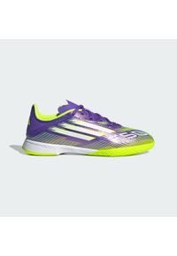 Adidas - Buty F50 League Indoor Kids. Kolor: fioletowy, biały, wielokolorowy, żółty. Sport: piłka nożna