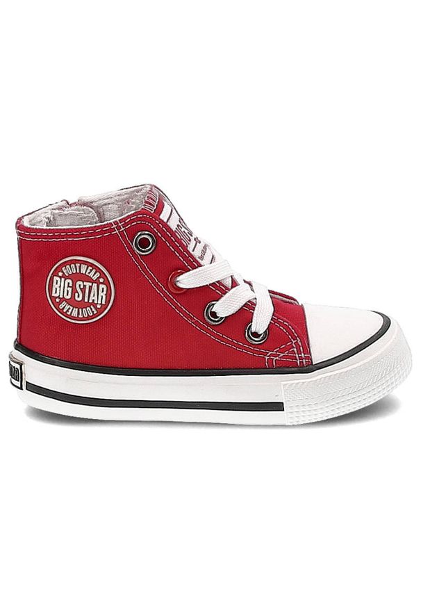 Big-Star - Czerwone Trampki Big Star Dziecięce Buty Z Suwakiem. Okazja: na co dzień, na spacer, na uczelnię. Zapięcie: sznurówki. Kolor: czerwony. Materiał: guma, materiał. Szerokość cholewki: normalna. Styl: casual, młodzieżowy, klasyczny, elegancki